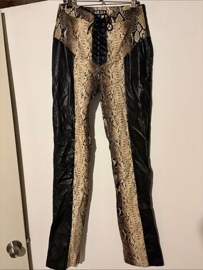 I.AM.GIA western snake leather pants